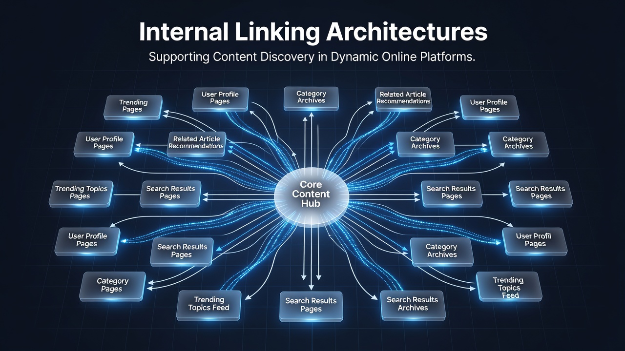Screenshot of a content management dashboard displaying link suggestions and crawl path visualizations